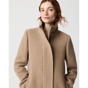 J Crew City coat with button neck wool blend women’s size 12
